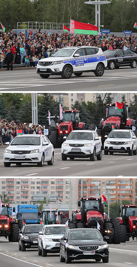Parade of civilian machines and vehicles in honor of Belarus' Independence Day