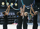 Тренировки команд перед этапом Кубка мира по художественной гимнастике в Минске