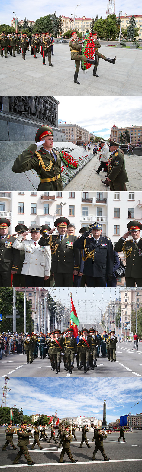 Ceremony to lay flowers at Victory Monument in Minsk
