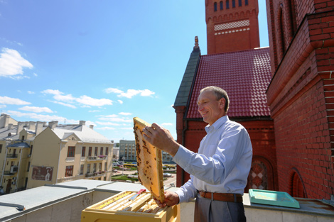 An apiary on the rooftop of Sts Simon and Helena’s Church