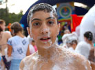 A foam party to mark the birthday of the Zubryonok camp
