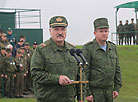 Президент Беларуси Александр Лукашенко на учении "Запад-2017"