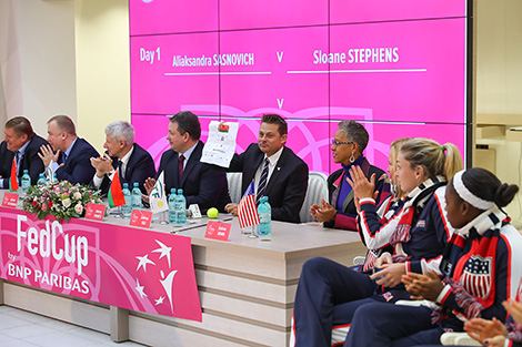 The draw for the Fed Cup final in Minsk Town Hall