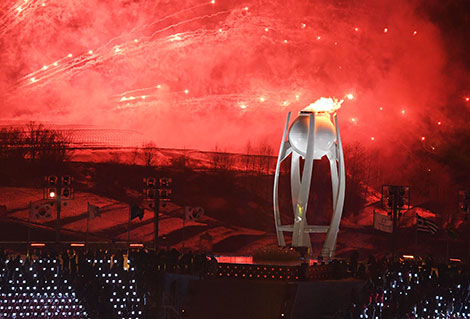 The opening ceremony for the 23rd Winter Olympic Games