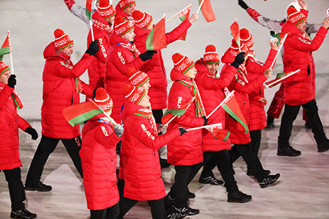 Белорусская команда на церемонии открытия Игр-2018
