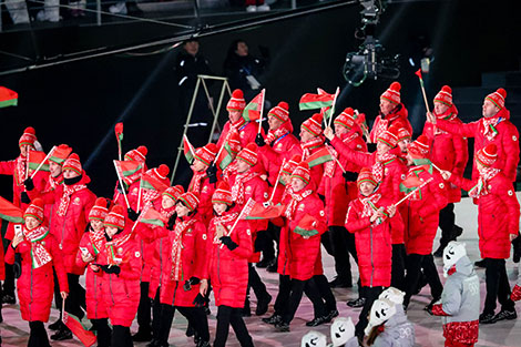 Team Belarus at Winter Olympics opening ceremony 
