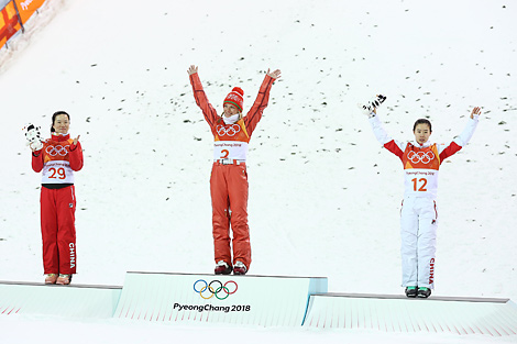 Belarus’ aerials skier Аnna Guskova wins gold at the 2018 PyeongChang Games
