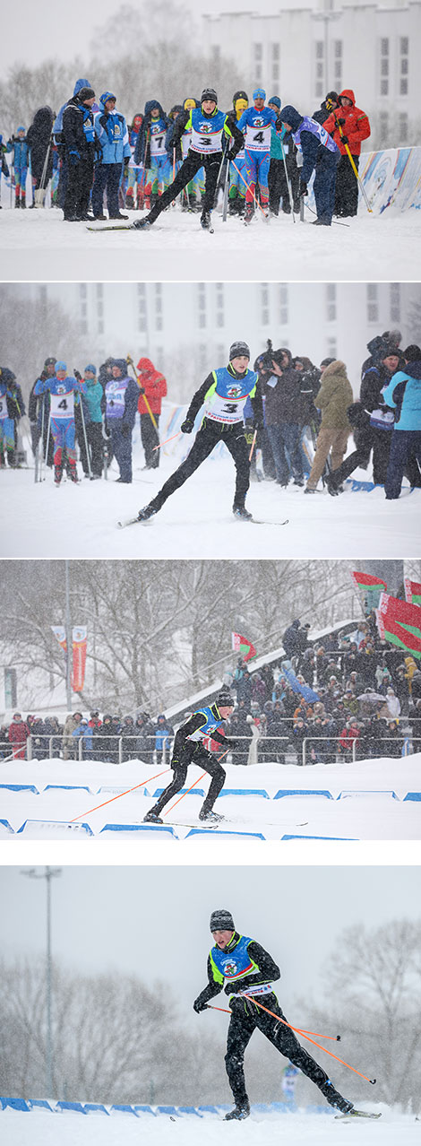 Николай Лукашенко во время спринтерской гонки