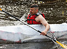 The kayaking coach Vasily Kalach presents a self-made kayak