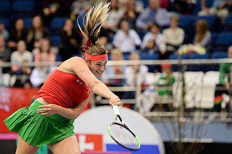 2018 Fed Cup in Minsk: Aryna Sabalenka vs Viktoria Kuzmova