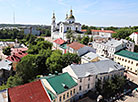 Витебск с высоты птичьего полета: вид на улицу Толстого и Свято-Успенский кафедральный собор