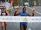 Sheila Jerotich from Kenya wins the 21.1km women’s marathon 