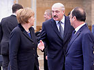 Александр Лукашенко, Ангела Меркель и Франсуа Олланд