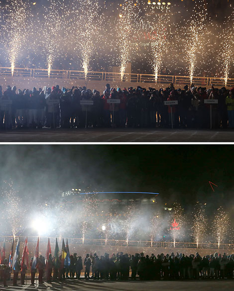 А fireworks ceremony during the opening of the championships