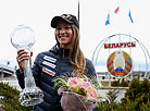 Darya Domracheva brings Big Crystal Globe to Minsk
