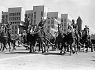 Artillerymen take part in the Minsk parade, 1 May 1946
