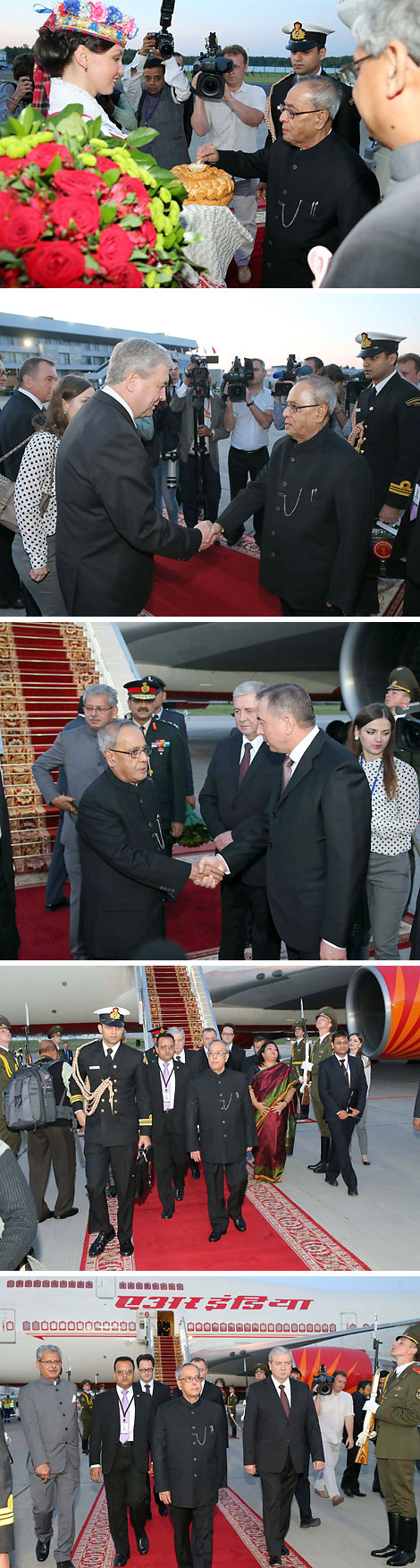 Президент Индии Пранаб Мукерджи прибыл в Беларусь с первым официальным визитом 