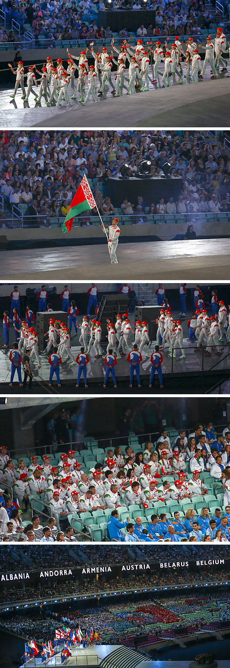 Team Belarus at the opening ceremony of the Games in Baku