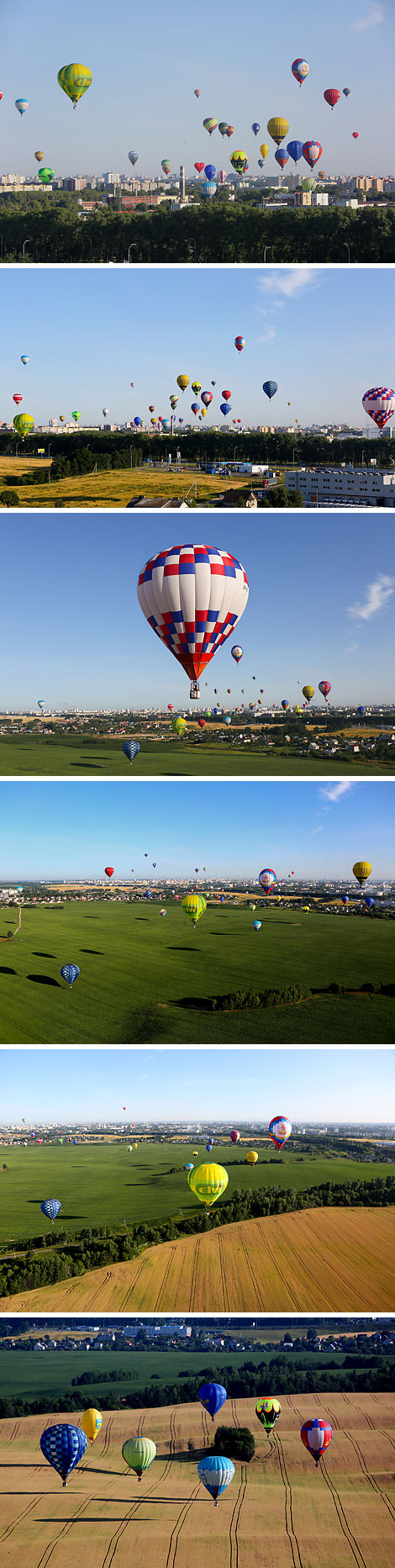 Hot air balloons over the Belarusian capital