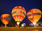 Night glow of hot air balloons