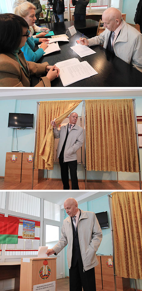 Nikolai Lozovik takes part in early voting