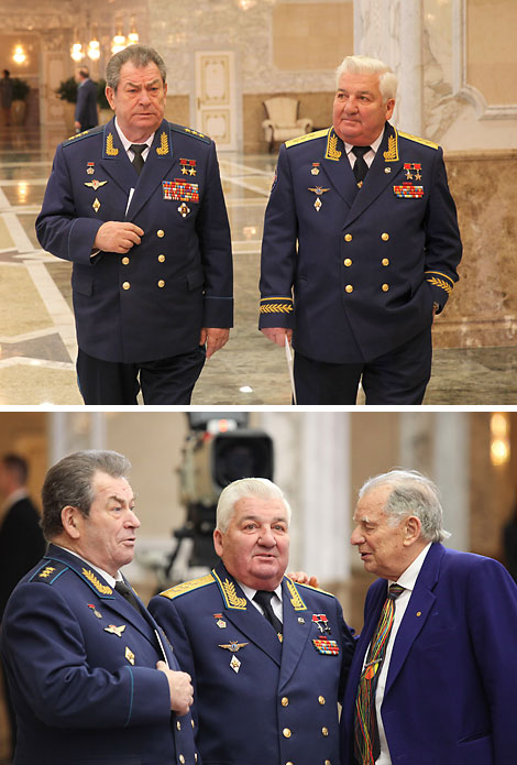 Famous Belarusian cosmonauts Vladimir Kovalenok and Petr Klimuk, Nobel Prize winner Zhores Alferov