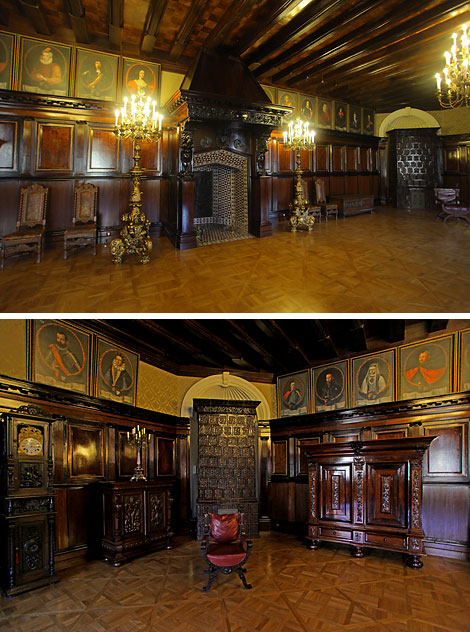 The large fireplace hall