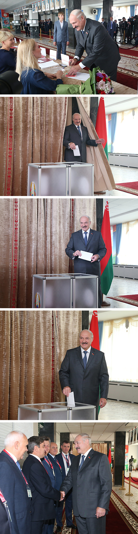 Belarus President Alexander Lukashenko casts his vote