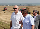 Belarus President Alexander Lukashenko monitors progress of 2016 harvesting campaign in Minsk Oblast
