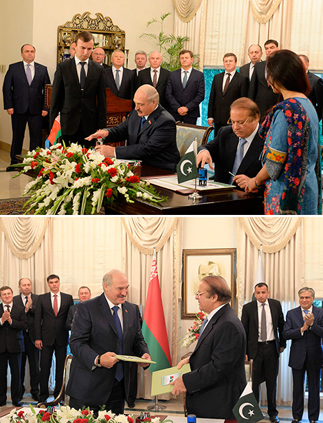 Церемония гашения почтовых марок по случаю визита Александра Лукашенко в Пакистан 