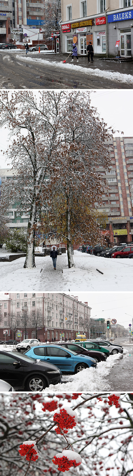 October snowfall in Mogilev