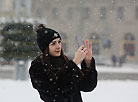 Snowfall in Minsk