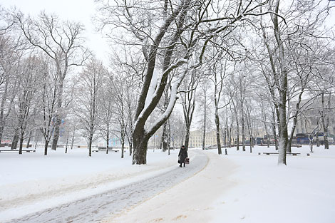 Minsk covered in snow