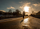 Winter morning in Vitebsk: Pushkin Bridge