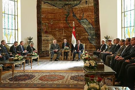 Belarus President Alexander Lukashenko and Egypt President Abdel Fattah el-Sisi hold extended negotiations 