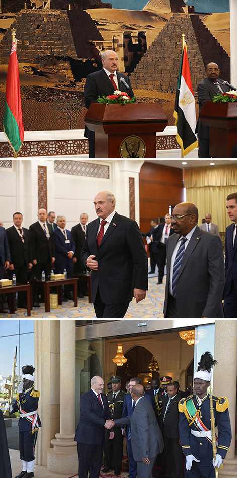 Meeting with mass media representatives after the talks with Sudan President Omar Hassan Ahmad al-Bashir