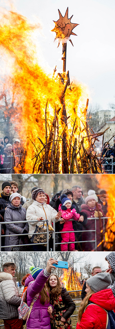 Symbolic burning ceremony of the Maslenitsa effigy 