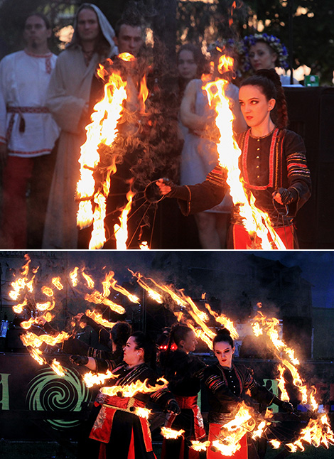 Fire show at the Svyata Sontsa 2017 folk festival 