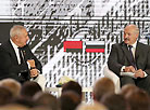 Vitaly Ignatenko, President of the World Association of Russian Press (WARP) and Belarus President Alexander Lukashenko