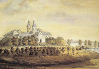Нясвіжскі замак на літаграфіі Напалеона Орды