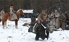 Reenactment of World War One events in the museum village Zabrodye 