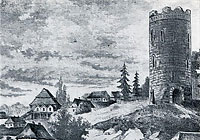 Kamenets Tower. Drawing by Napoleon Orda, the 19th century