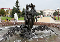 Скульптура-фонтан на тему Купалья в Молодечно