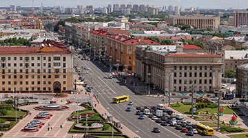 Проспект Независимости - главная магистраль Минска на маршруте автобуса №100