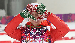 Domracheva wins 3rd straight Olympic gold