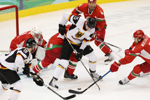 Belarus hockey team beat Germany at Vancouver 2010 Olympics