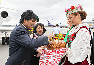 Президент Боливии Эво Моралес прибыл с официальным визитом в Беларусь