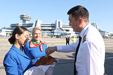 Первый самолет авиакомпании Avia Traffic Company прибыл из Бишкека в Минск