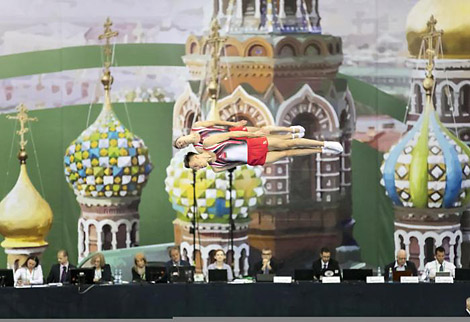 Lukashenko congratulates Belarusian gymnasts on victory at trampoline world championships