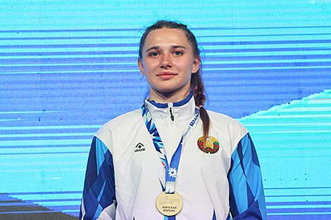 Беларуска Хрысціна Сазыкіна выйграла золата турніру па жаночай барацьбе ІІ Гульняў краін СНД